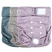wegreeco Washable Reusable Premium Dog Diapers,Pack of 3,Small Dog Puppy & Doggy Diapers Female,Dog Period Panties Diapers Female in Heat Morandi-2 M