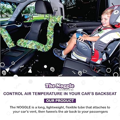The Noggle, 6ft - Kid's Personal Air Conditioning System, Made in USA, Directs Cool Air to Children in The Backseat - Air Conditioning Vent Hose for Vehicles, Making The Back Seat Cool Again - Grey