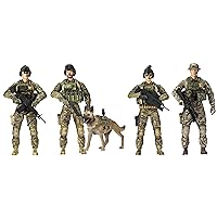 Sunny Days Entertainment Elite Force Army Ranger Action Figures – 5 Pack Military Toy Soldiers Playset | Realistic Gear and Accessories