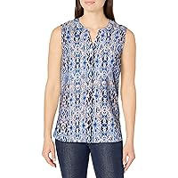 Erika Women's Irina Sleeveless Button Down Camp Shirt