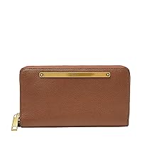 Fossil Women's Liza Leather Zip Around Clutch Wallet With Retractable Wristlet Strap for Women