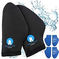 Hand Wrap – Cold Therapy Gloves for Chemo, Neuropathy, Arthritis, Injuries and Working Hands – Includes 2 Mittens and 4 Reusable and Flexible Gel Ice Packs S/M
