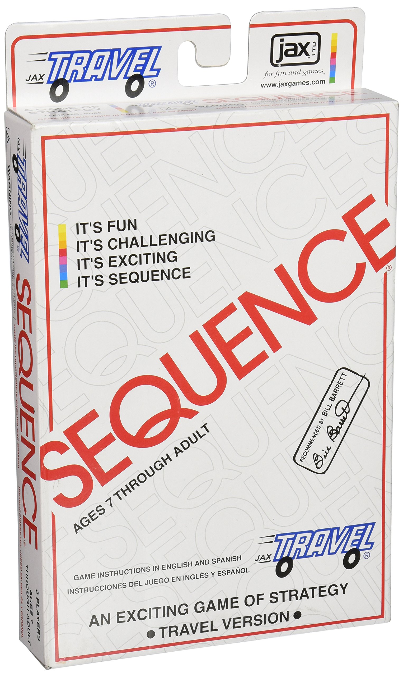 Jax Travel SEQUENCE - The Exciting Strategy Game in a Compact Travel Case! , White
