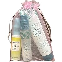 Trader Joes Shea Butter & Coconut Oil Hair Mask, Shea Butter & Coconut Oil Hair Serum and Dry Shampoo bundle with a gift bag