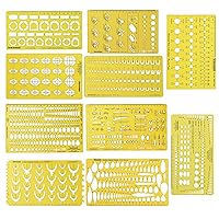 Traceease Multi,Pattern Jewelry Template for Rings- Stones- Diamond Size & Weight Estimator Drafting Tools Stencils- Pack of 10 Pieces