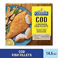 Gorton’s Breaded Fish Fillets, Wild Caught Cod with Crunchy Panko Breadcrumbs, Frozen, 4 Count, 14.6 Ounce Package