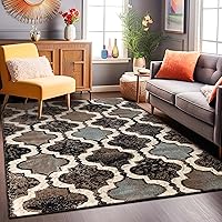 Superior Indoor Small Area Rug, Jute Backed, Perfect for Living/Dining Room, Bedroom, Office, Kitchen, Entryway, Modern Geometric Trellis Floor Decor, Viking Collection, 3' x 5', Chocolate