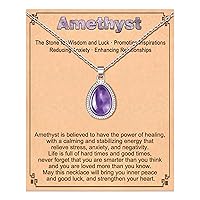 Tarsus Crystal Pendant Necklace for Women Teen Girls, Moonstone, Amethyst, Fashion Jewelry, Gifts for Valentines Day Birthday Christmas