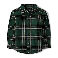 The Children's Place Baby Boys' and Toddler Long Sleeve Plaid Flannel Button Up Shirt