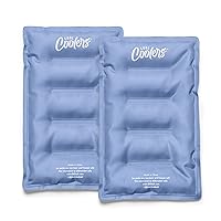 Cool Coolers by Fit & Fresh 2 Pack Soft Ice Packs for Cooler, Flexible Stretch Nylon, Lunch Box Ice Packs, Ice Packs for Lunch Boxes, Large Reusable Freezer Packs, Cornflower Blue
