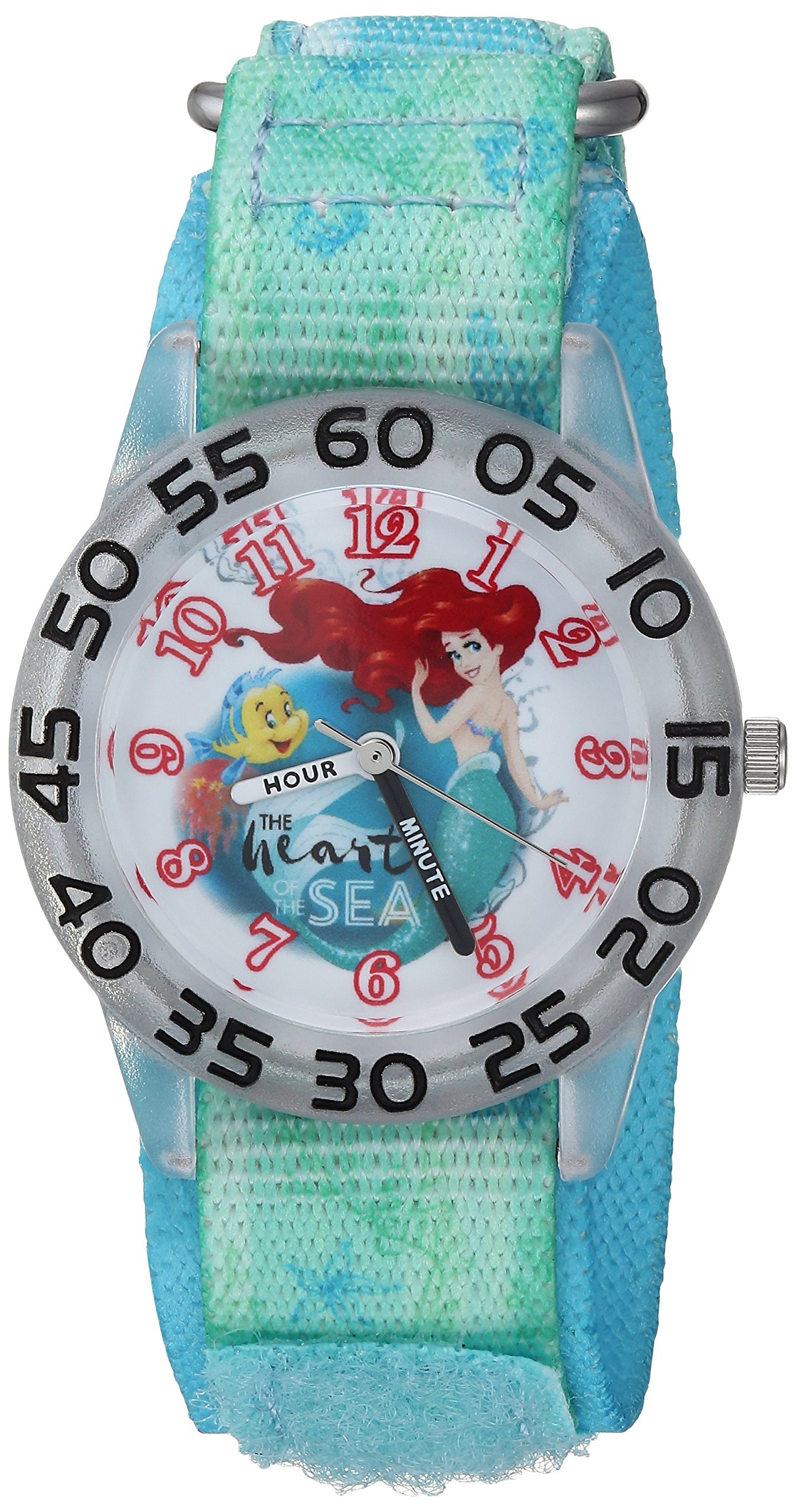 Disney Princess Kids' Plastic Time Teacher Analog Quartz Nylon Strap Watch