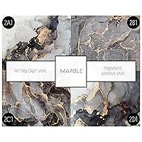 Marble Vinyl Permanent Adhesive Vinyl 651 Galaxy Ombre Patterns Works Great with Craft Cutters 12 x 12 (Mix & Match, 2)