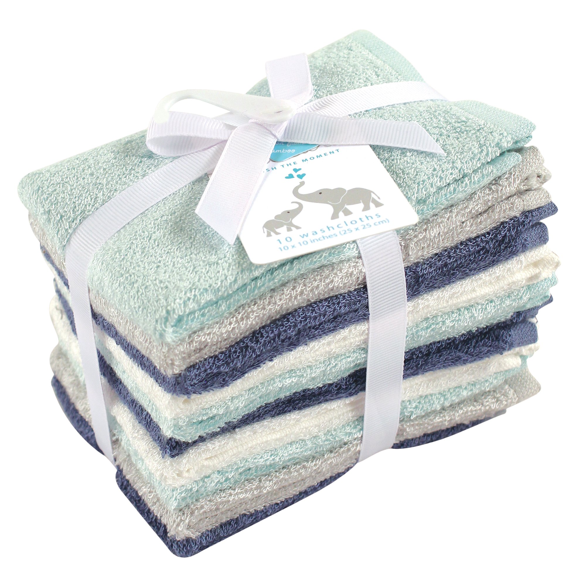 Little Treasure Unisex Baby Rayon from Bamboo Luxurious Washcloths, Denim Mint, One Size