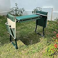 Garden Kneeler and Seat Bench with 2 Free Tool Pouch, Foldable Stool for Ease of Storage - EVA Foam Pad - Sturdy and Lightweight