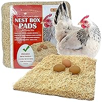 Nest Box Pads for Chicken Nesting Boxes - 13 x 13 Pads Made in USA from Sustainably Sourced Aspen Excelsior (5 Pack)