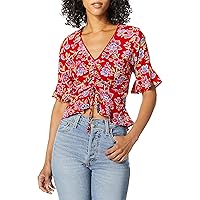 Angie Women's 1/2 Sleeve Top with Adjustable Front Tie