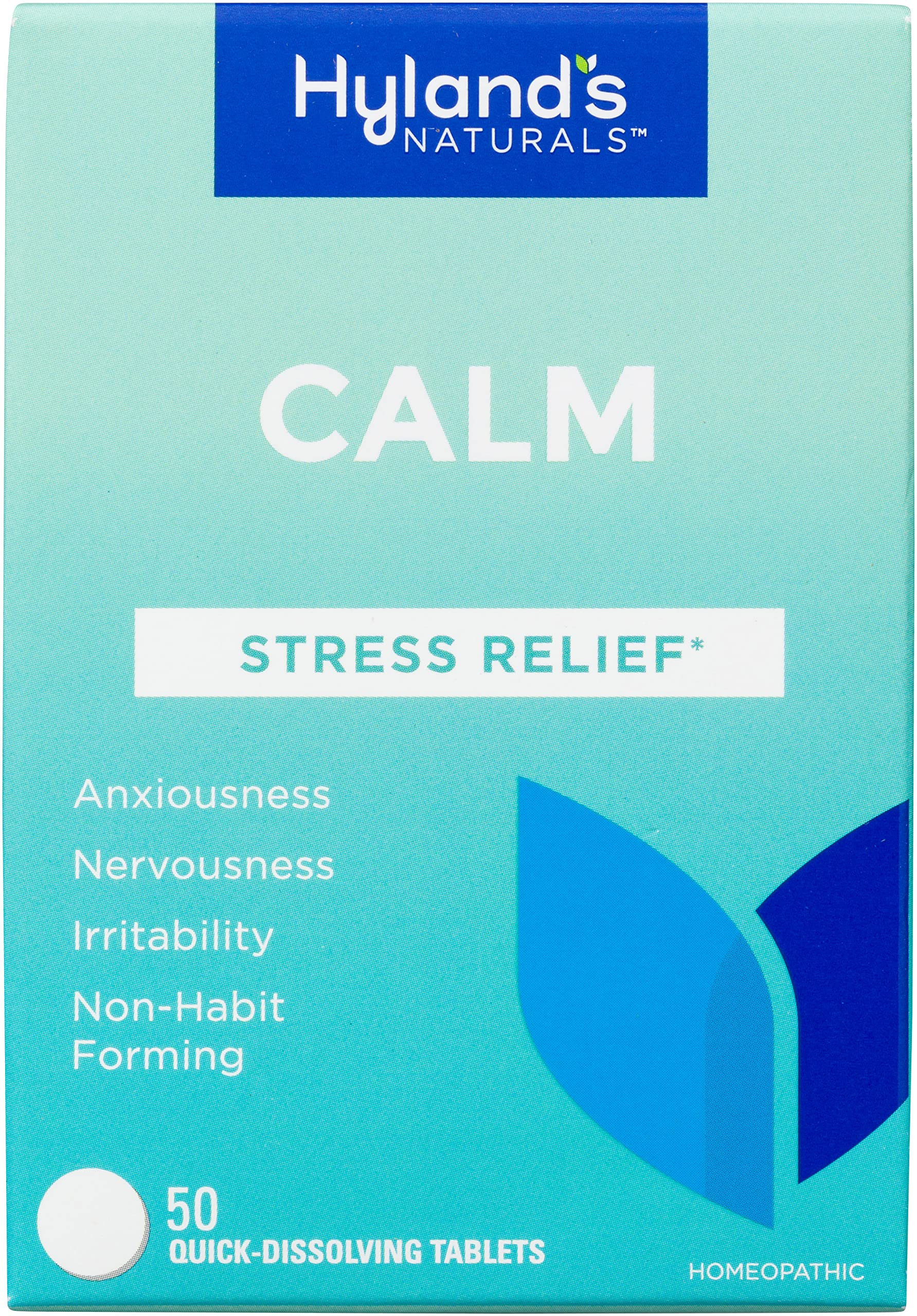 Hyland’s Naturals Calm Tablets, Stress Relief Supplement, Natural Relief Of Anxiousness, Nervousness, And Irritability, 50 Count