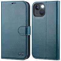 OCASE Compatible with iPhone 13 Mini Wallet Case, PU Leather Flip Folio Case with Card Holders RFID Blocking Kickstand [Shockproof TPU Inner Shell] Phone Cover 5.4 Inch (Peacock Blue)