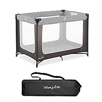 Zoom Portable Playard in Dark Grey, Lightweight, Packable and Easy Setup Baby Playard, Breathable Mesh Sides and Soft Fabric - Comes with a Removable Padded Mat