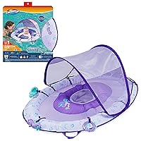 Swimways Ultra Baby Spring Float, Premium Inflatable Baby Pool Float with Sun Canopy, Fast Inflation & Carry Bag (9-24 Months), Shark Toys for Kids