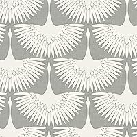 x Genevieve Gorder Chalk Feather Flock Removable Peel and Stick Wallpaper, 20.5 in X 16.5 ft, Made in the USA