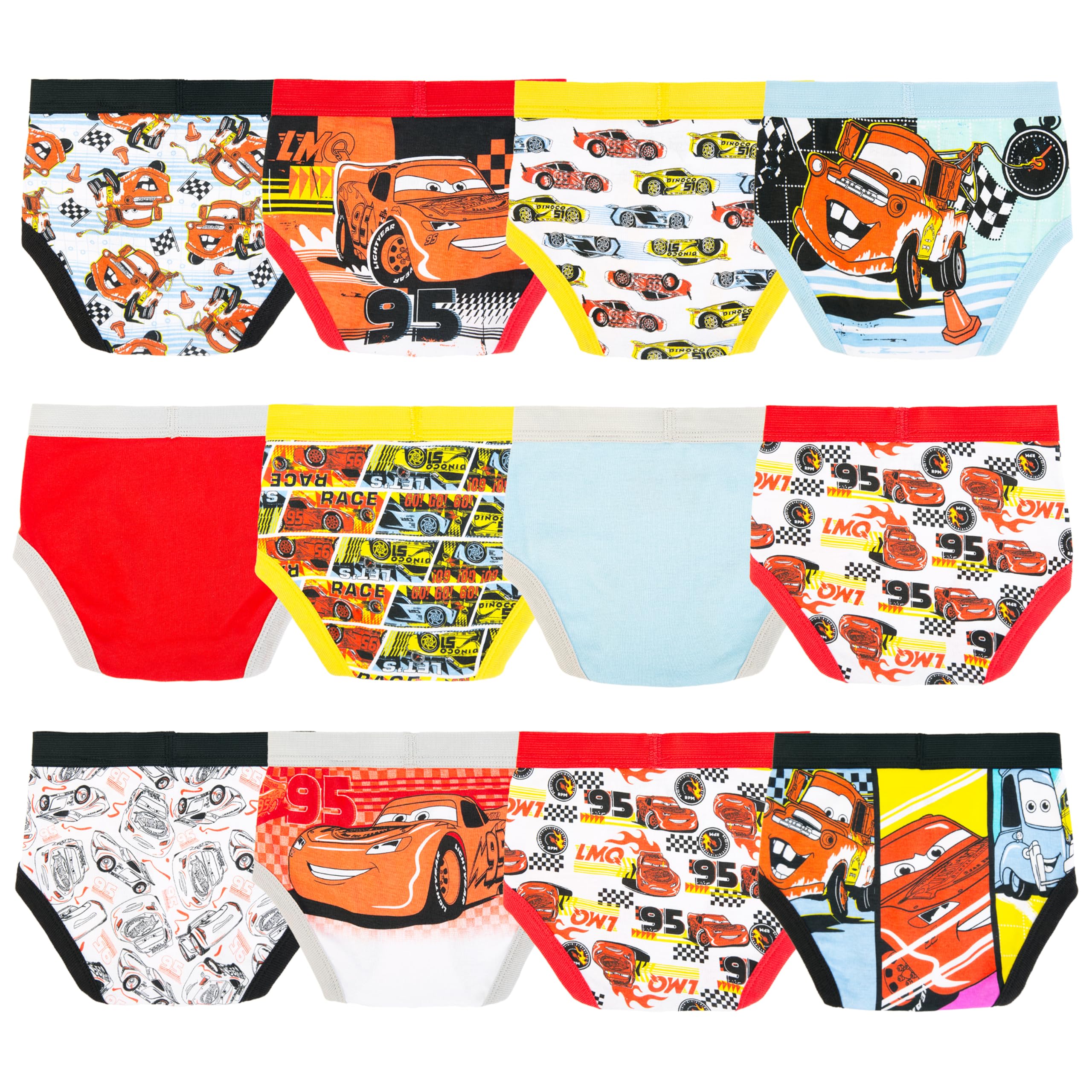 Disney Boys' Pixar Cars Exclusive 12pk Avent Gift Box of Briefs for Potty Training Fun with Success Chart & Stickers 2/3t-5t