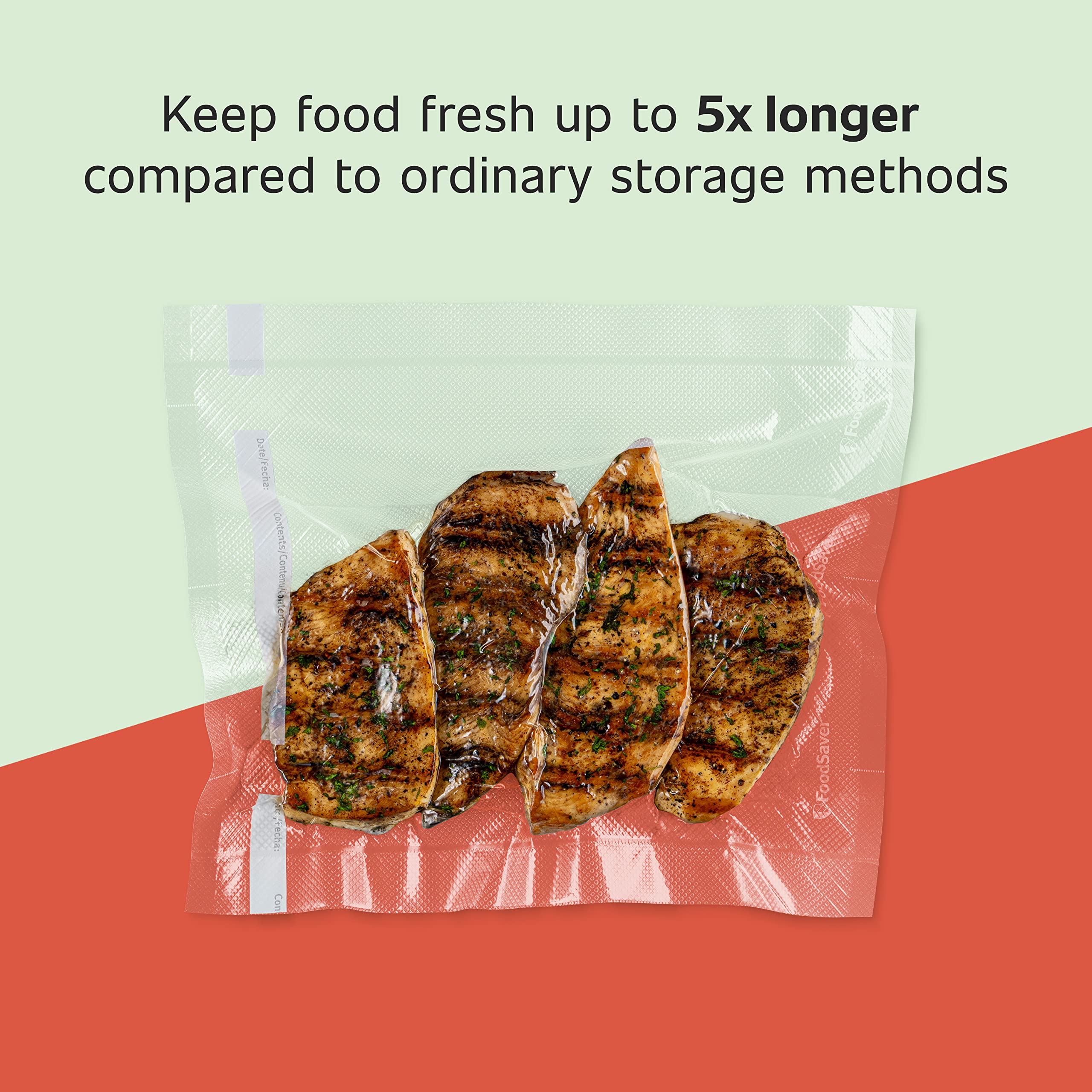 FoodSaver Vacuum Sealer Bags, Rolls for Custom Fit Airtight Food Storage and Sous Vide, 8