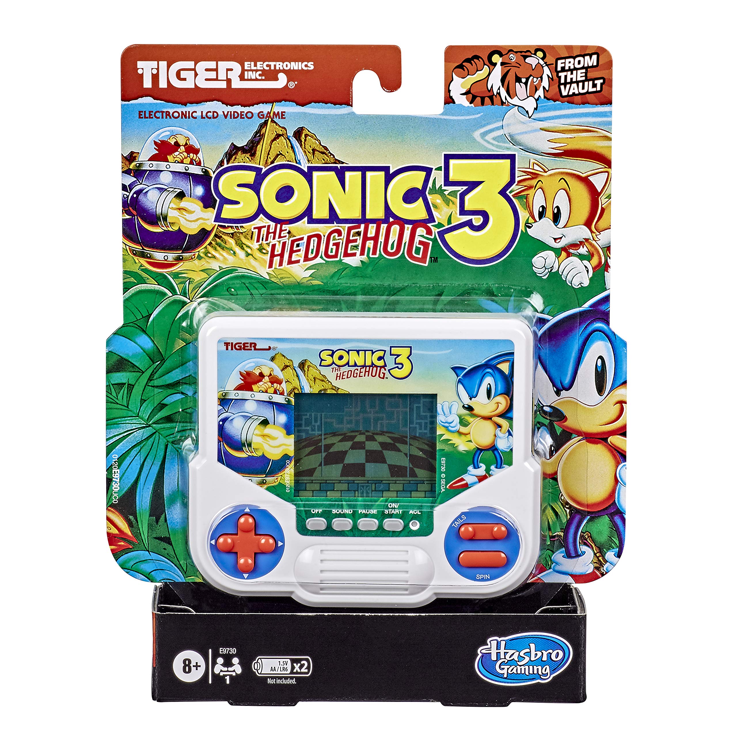 Hasbro Gaming Tiger Sonic The Hedgehog 3 Electronic LCD Video Game, Retro-Inspired Edition, Handheld 1-Player, Ages 8 and Up