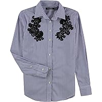 Ralph Lauren Womens Lace Patch Button Up Shirt