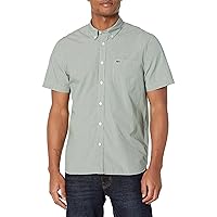 Lacoste Men's Short Sleeve Regular Fit Gingham Button Down Shirt