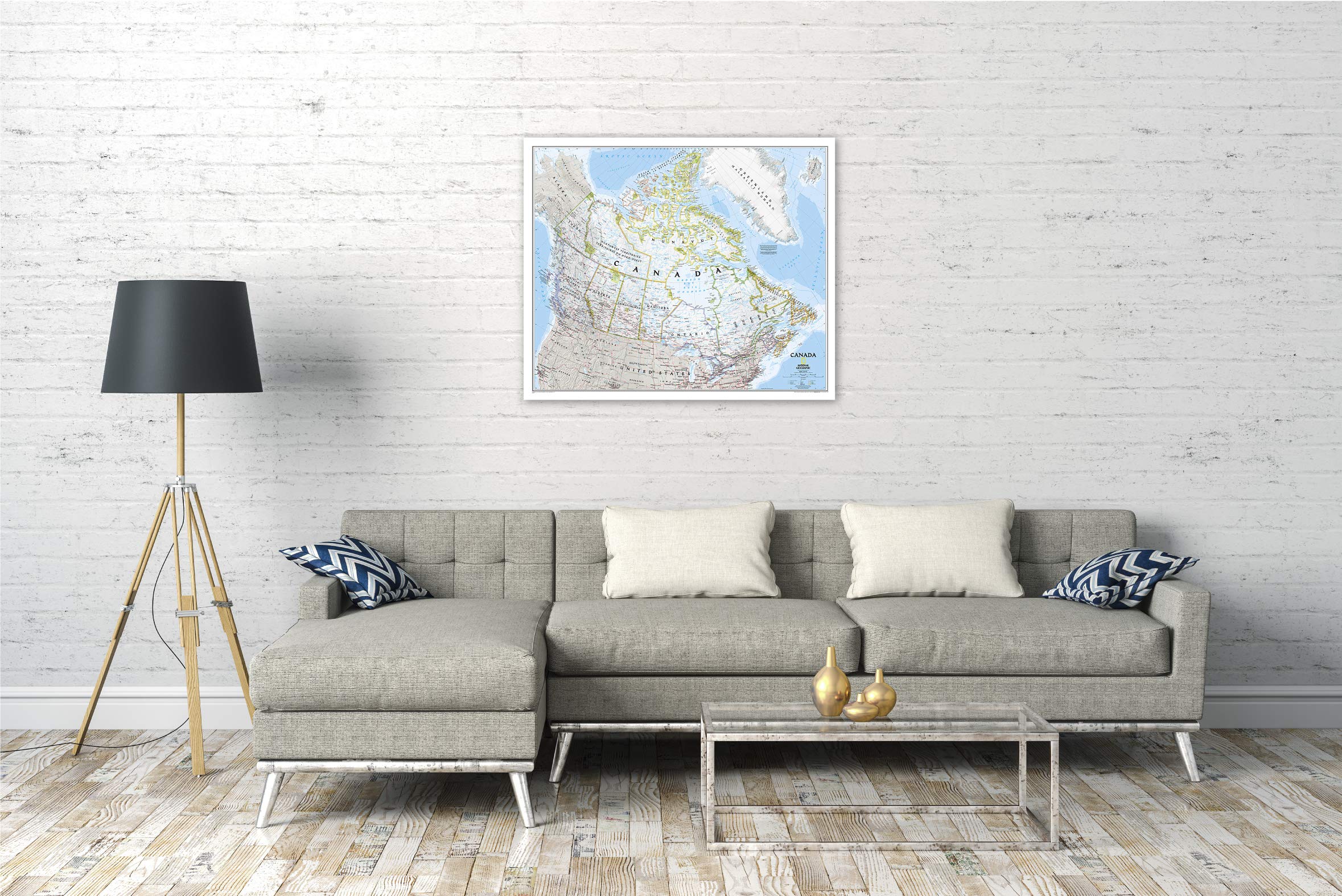 National Geographic Canada Wall Map - Classic - Laminated (38 x 32 in) (National Geographic Reference Map)