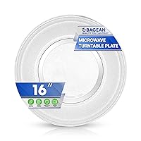 Microwave Plate Replacement 16 inch Fits WB49X10189 GE FMicrowave Glass Plate - Exactly Replaces Rotating Microwave Turntable Plate - Durable Oven Microwave Tray Dish For Better Reheating and Cooking