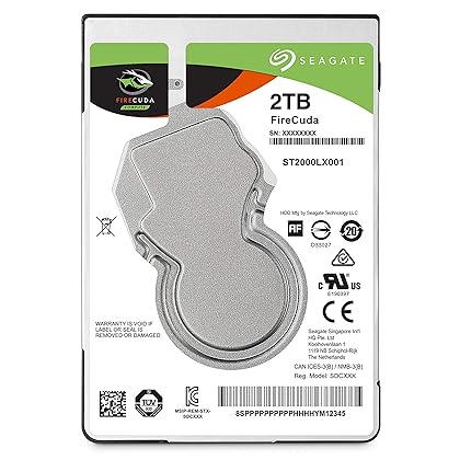 Seagate (ST2000LX001) FireCuda 2TB Solid State Hybrid Drive Performance SSHD – 2.5 Inch SATA 6Gb/s Flash Accelerated for Gaming PC Laptop