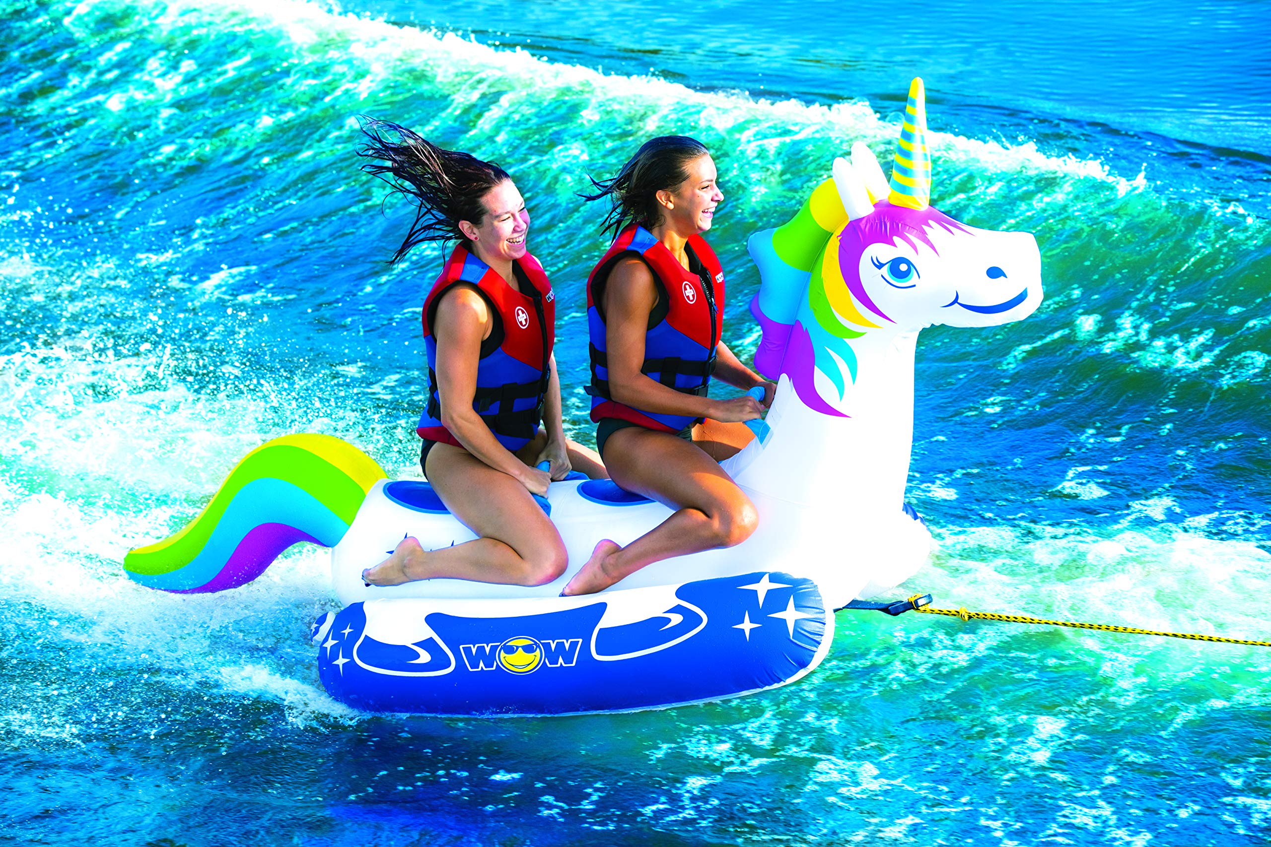 WOW World of Watersports Unicorn 1 or 2 Person Inflatable Towable Tube for Boating, 20-1020