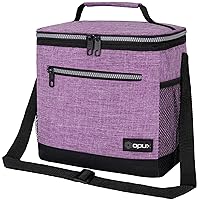OPUX Extra Large Insulated Lunch Box Men Women, Lunch Bag for Work, Leakproof Soft Cooler Tote Adult, Lunch Pail, Picnic Beach Collapsible Food Bag with Shoulder Strap, Purple