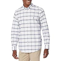 Men's Non-Iron Stretch Oxford Sport Shirt Long Sleeve Check