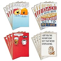 Hallmark Shoebox Funny Fathers Day Cards Assortment, 16 Cards with Envelopes (Cheesy Dad Jokes, Beer, Coffee)