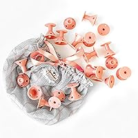 Original Hair Curlers, Anniversary Edition, Heatless Silicone Rollers in Bonnet/Bag for Natural Hair, Hair Extensions plus Wigs, Made in USA, 20 Medium Size (Rose Gold)