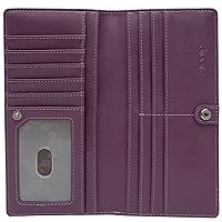 Alldaily Ultra Slim Thin Leather Women Wallet RFID Blocking Credit Card Holder Bifold Long Ladies Billfold (Purple)