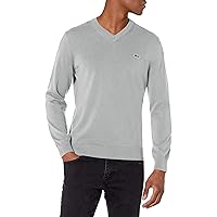 Lacoste Mens Long Sleeve Regular Fit V-neck Organic Cotton Sweater