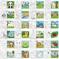 Sherr 24 Pcs Pre Printed Canvas Pre Drawn Canvas 8 x 10 Inch Canvas Painting Set for Kids Canvas Panels Paint Art Set Theme Canvas Painting for Party Favor