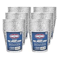 Kingsford Disposable Drip Bucket Liners, 10 Count | Aluminum BBQ and Grill Grease Bucket Liners | Easy Grill Clean Up, Fits Most Standard Drip Buckets (6 Pack, 60 Pieces Total),Silver