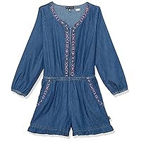 Silver Jeans Co. Girls 3/4 Sleeve Chambray RomperRomper