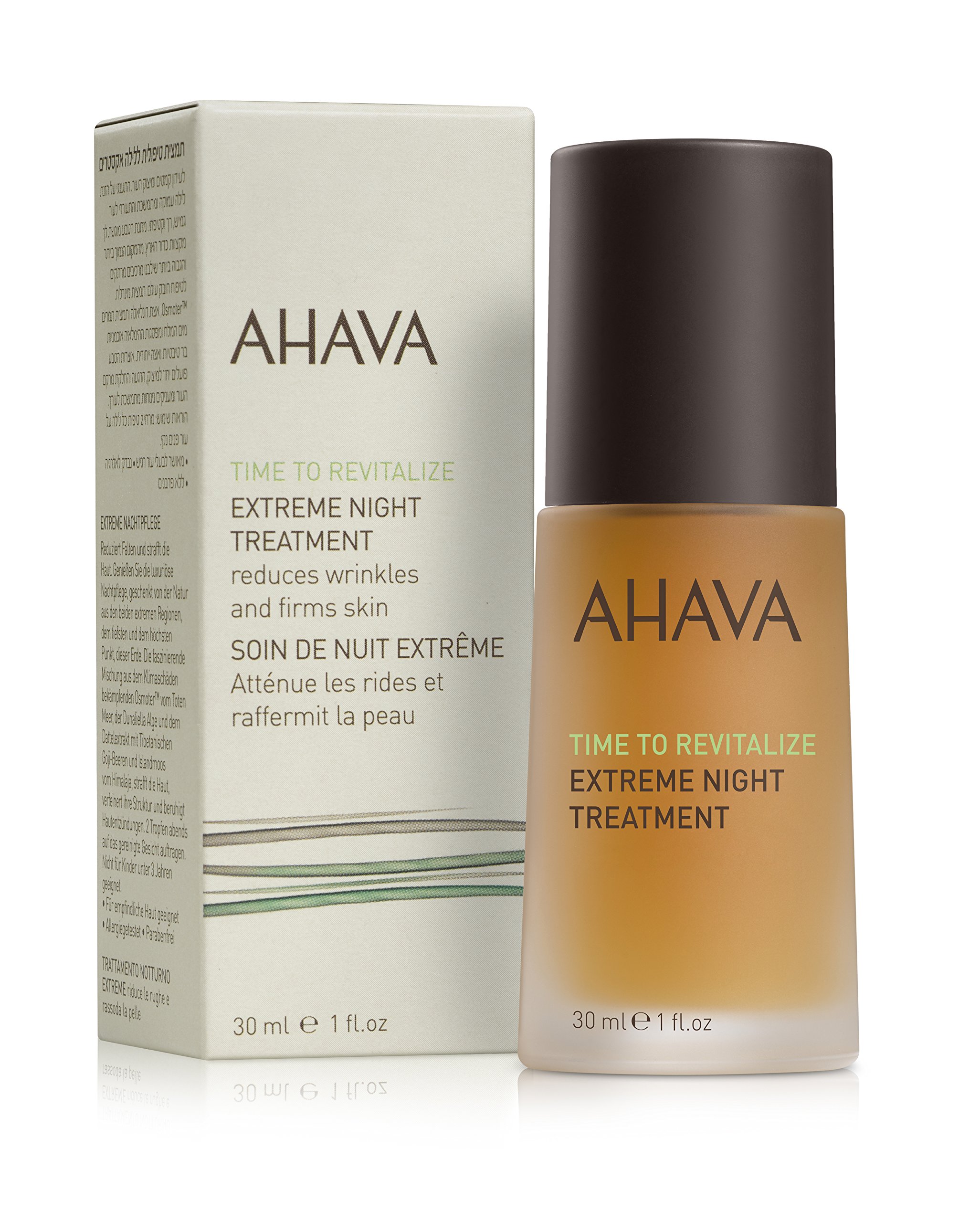 AHAVA Extreme Night Treatment - Exclusive Moisturizer, Neck & Chest Cream, Smoothes Skin & Reduces Wrinkles, Enriched with Patented Extreme Complex, Dead Sea Osmoter, Peptides & Resveratrol 1 Fl.Oz
