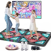 HAPHOM Dance Mat for Kids and Adults, Anti-Slip Wireless Electronic Dance Pad for TV, 𝘾𝙝𝙧𝙞𝙨𝙩𝙢𝙖𝙨 𝘾𝙤𝙡𝙤𝙧𝙨 Playmat for Exercise & Games Smart Camera & 2 Controllers, Gift for Boys & Girls