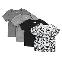 Hanes Baby T-Shirt, Flexy Soft Stretch Shirt, Expandable Shoulder, 4-Pack