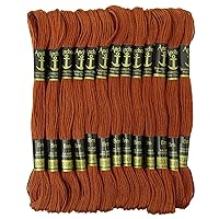 Anchor Stranded Cotton Hand Embroidery Thread Floss Pack of 25 Skeins-Rust Orange