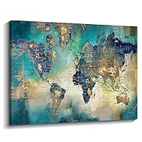 Large World Map Canvas Prints Wall Art for Living Room Office 