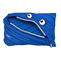 ZIPIT Monster Large Pencil Case for Boys | Pencil Pouch for School, College and Office | Pencil Bag for Kids (Blue)