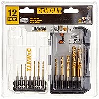 Drill Bit Set, Titanium Impact Ready, Ideal for Metal, Wood, and Plastic, 12 Piece (DD5152)